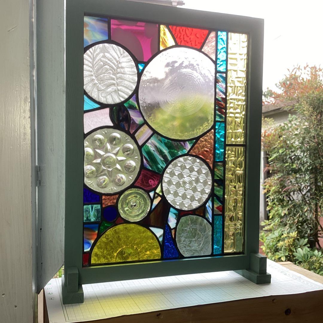 ステンドグラスパネル　ロンデルモザイク(1465)