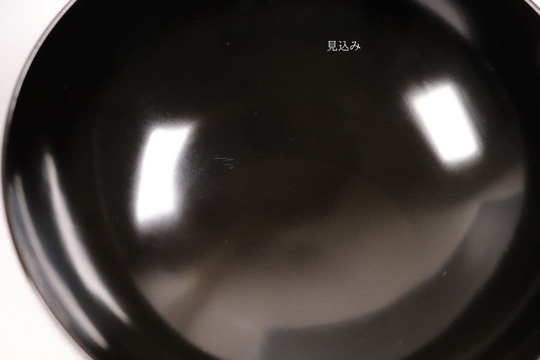 CK71 漆芸 木製漆器 輪島塗 柿蒔絵 黒塗御吸物椀 三客 / 秋 果物