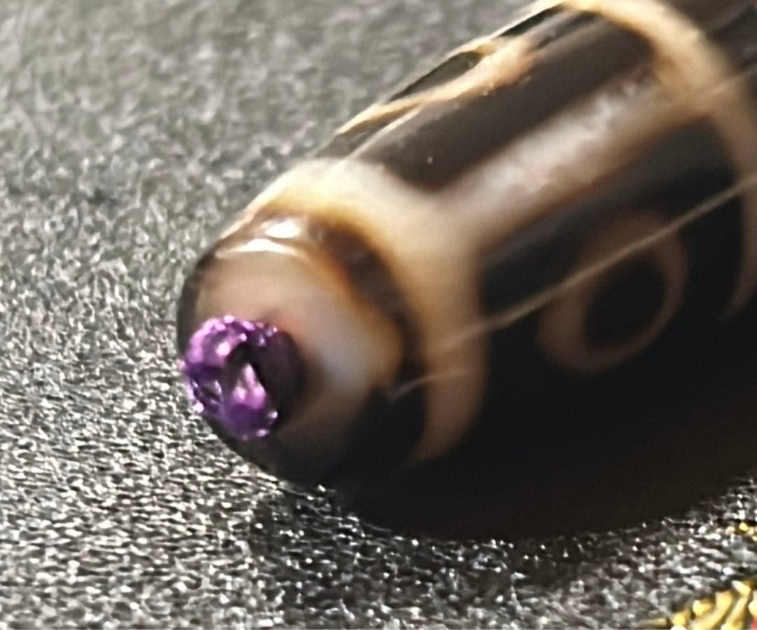 仏心九眼天珠　ハンドメイド品／送料込　匿名発送／チベット　天珠　お守り