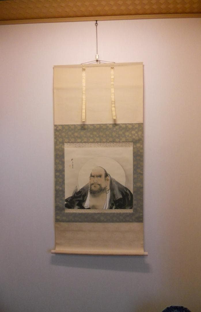 掛け軸 長谷川武岳 達磨大師 絹本 希少 軸装 茶道具 掛軸 美品 です。