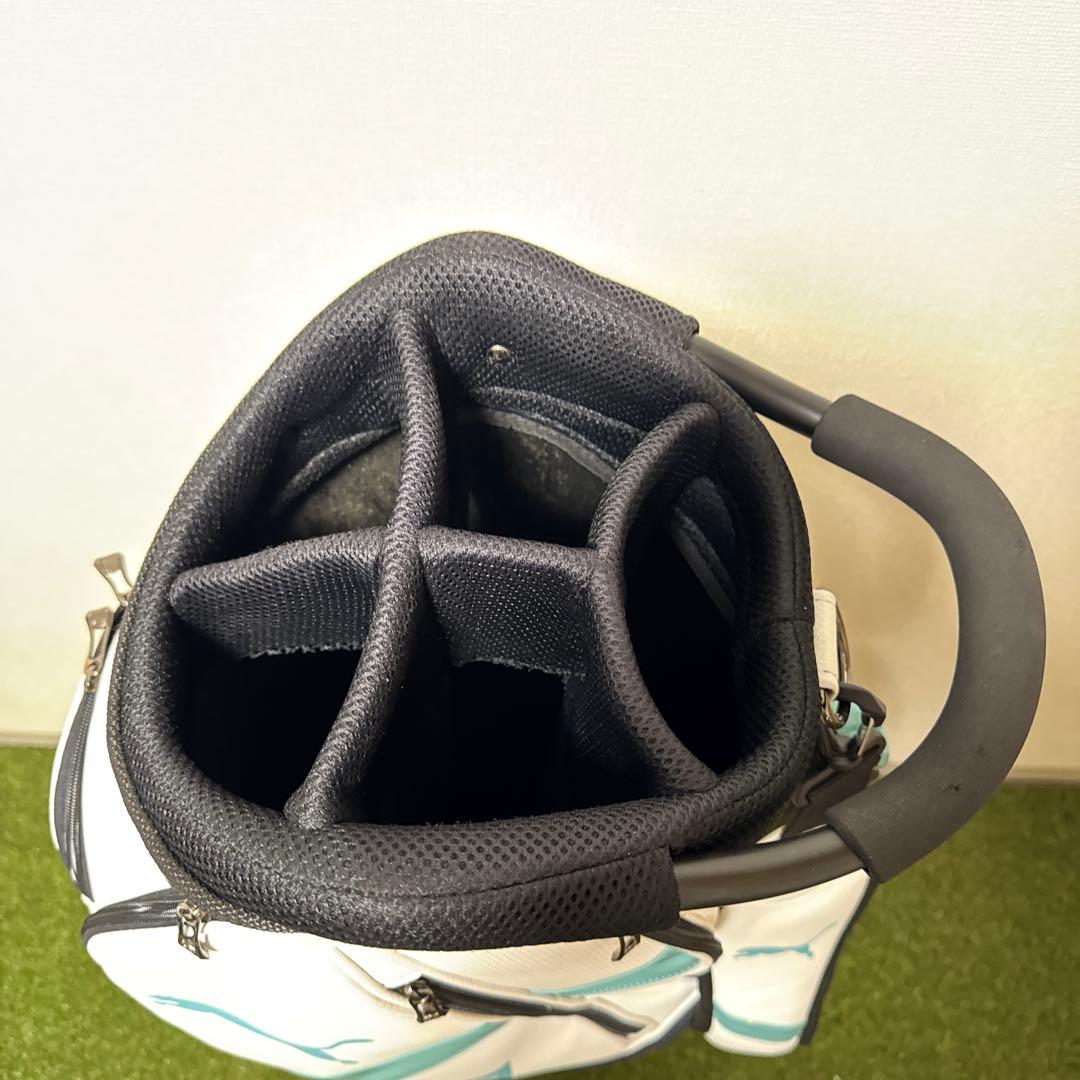 PUMA プーマ 2022年モデル キャディバッグ 9型 ホワイト/ターコイズ