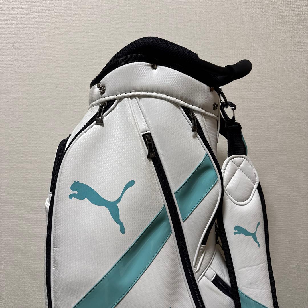 PUMA プーマ 2022年モデル キャディバッグ 9型 ホワイト/ターコイズ