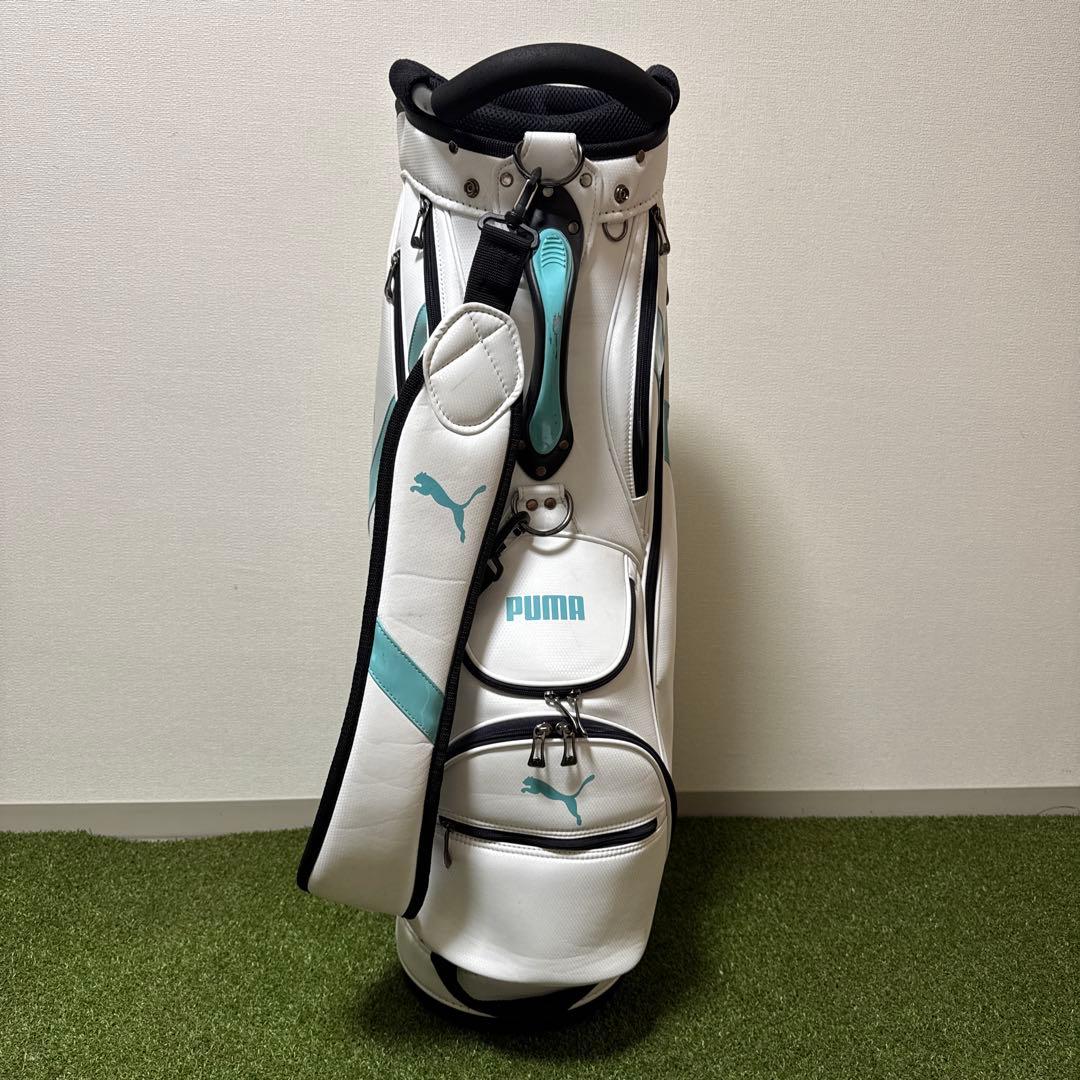 PUMA プーマ 2022年モデル キャディバッグ 9型 ホワイト/ターコイズ