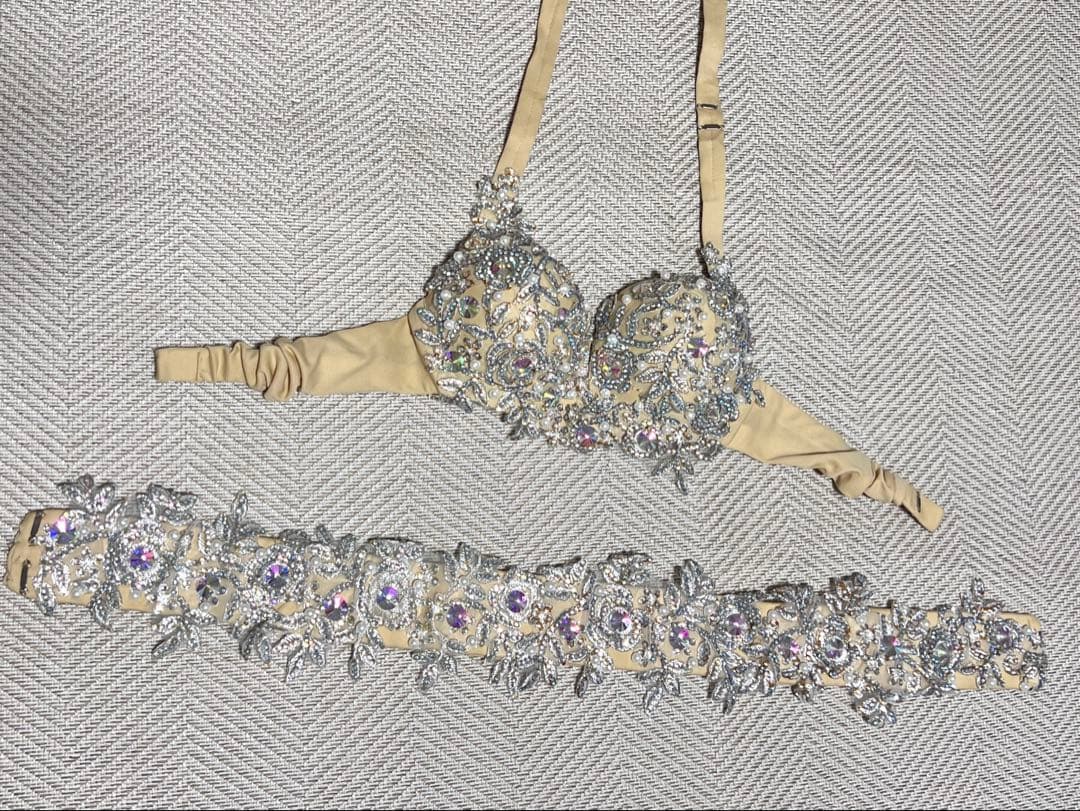 ベリーダンス衣装　ブラ＆ベルト　ブラベルトＳサイズ