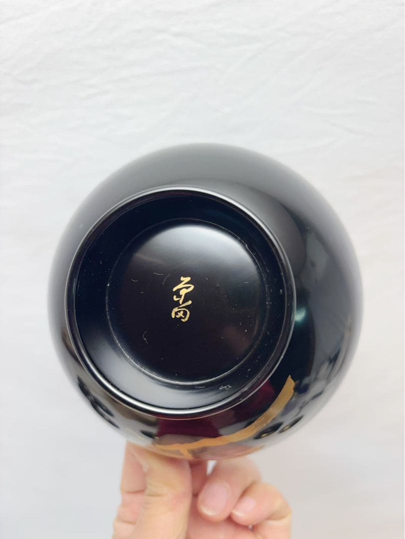 未使用 懐石道具 木製黒真塗り 本堅地 松蒔絵 吸物椀 5客揃え 和食器 共箱