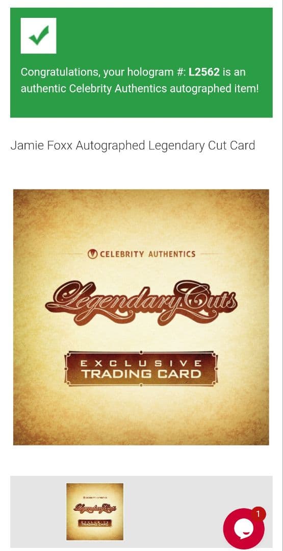 ジェイミー・フォックス 直筆サインカード