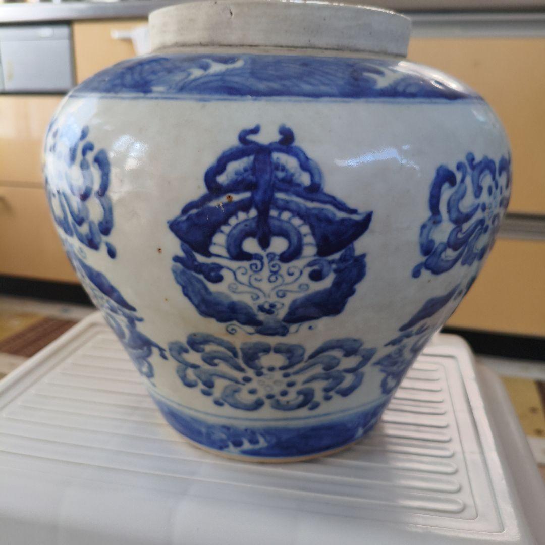 中国古玩 漳州窯 青花壺 花瓶