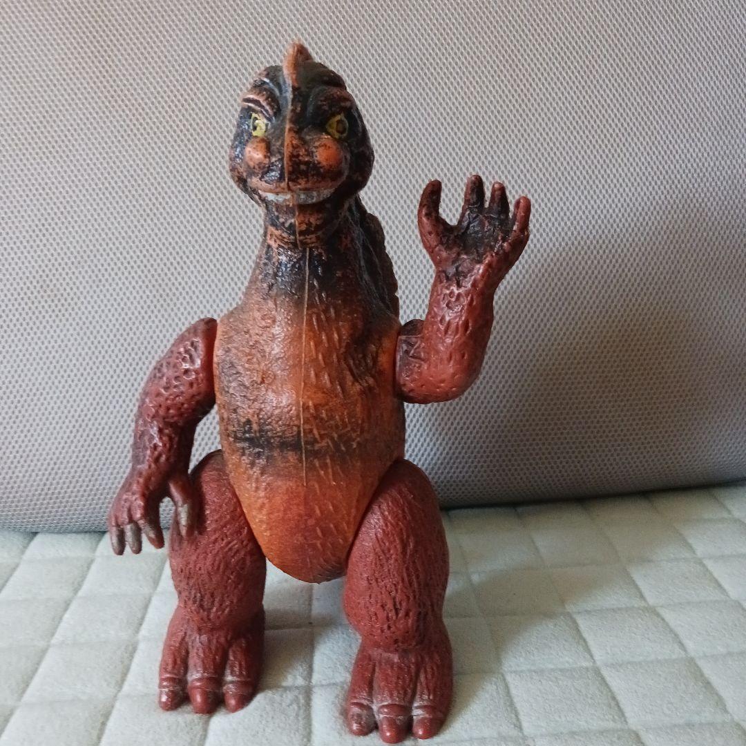 昭和 当時物 ゴジラ フィギュア 約33cm 茶色 手足可動 無刻印 記名あり
