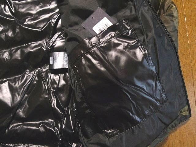 L日本サイズ位トミーヒルフィガーUSA限定ダウンジャケット マットブラック×カモ