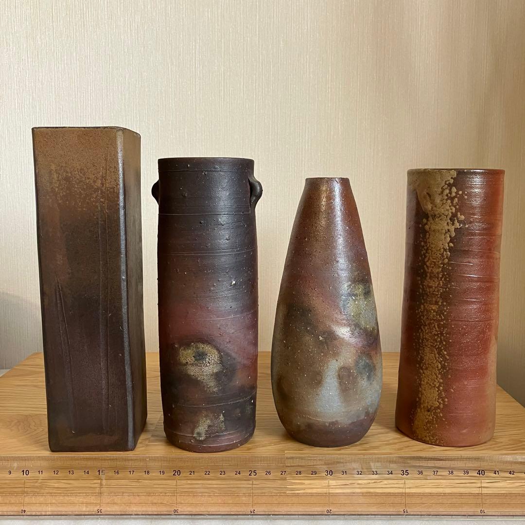 備前焼　花瓶　4点