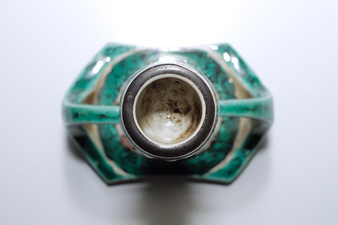 古九谷 青手 山水図 燭台