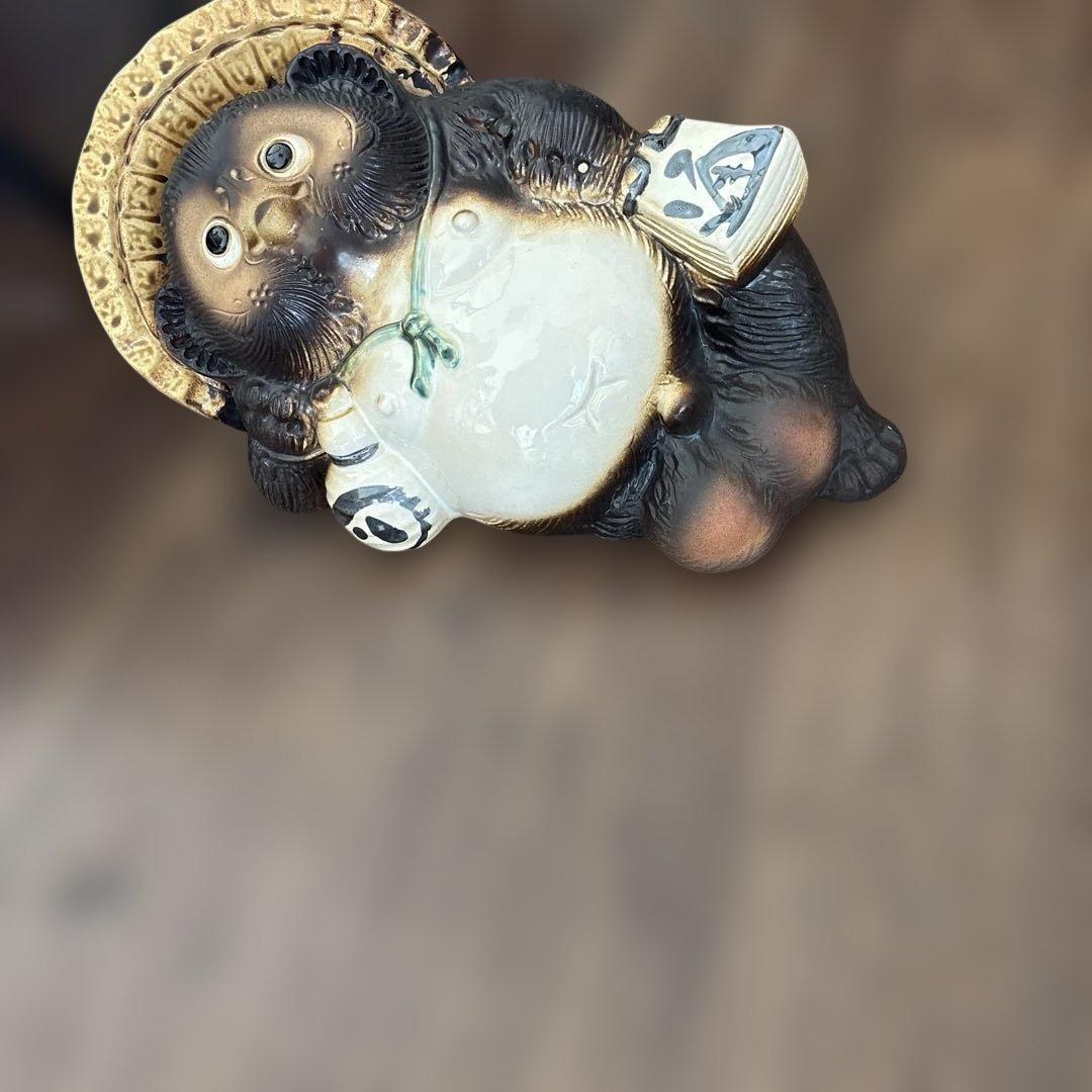 未使用近いの美品寝たぬき(果報は練て待てねんね狸）サイズ35:20:20cm