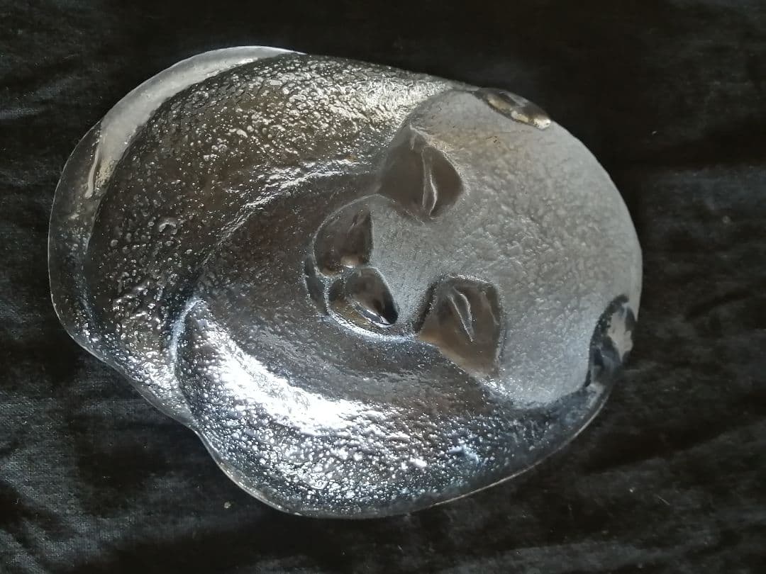 パンダ　ガラス細工トレイ　ガラス工芸品　レア品