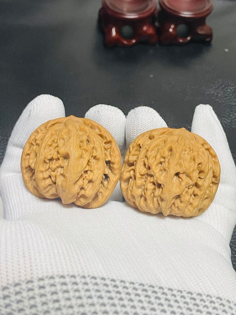 厚揚げNo.411❤️遊ぶクルミ　文玩核桃 希少変高級種平谷九龙