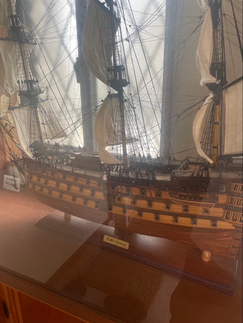 大型帆船模型ビクトリー　ヴィクトリー　VICTORY ガラスケース付 引取限定