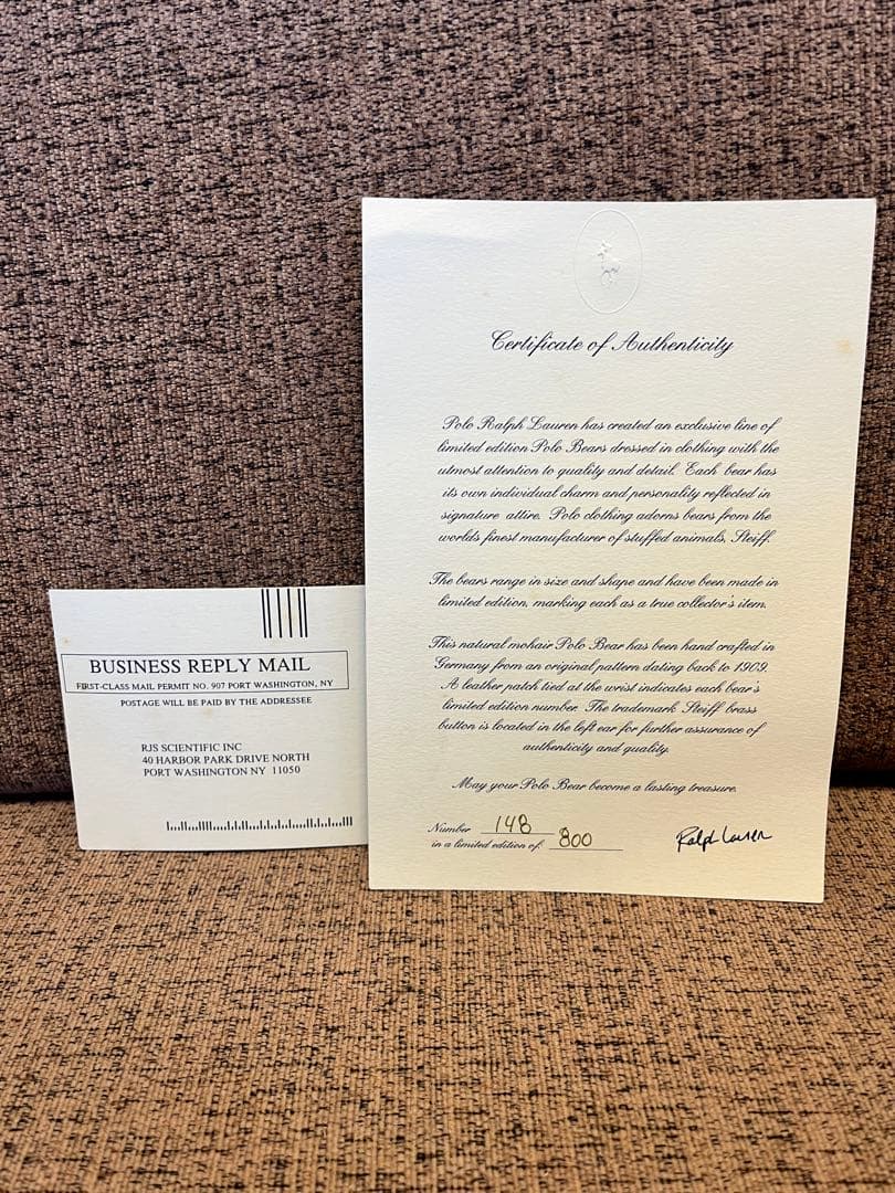 シュタイフ　steiff ラルフローレン　レイシーベア　1996年