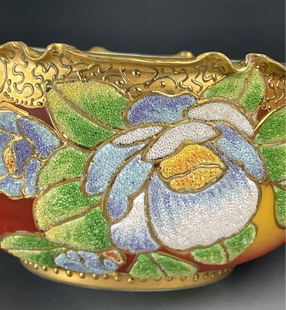 【専用】オールドニッポン アールヌーボー様式牡丹紋 コラレン 盛皿 ボウル