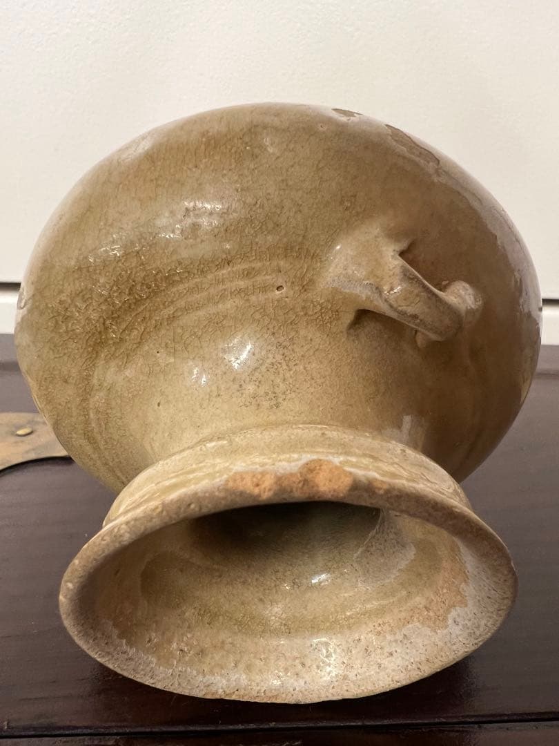 中国・隋朝~唐朝灰釉石榴尊双系壶唐物古美術品江戸アンティーク骨董コレクション青磁