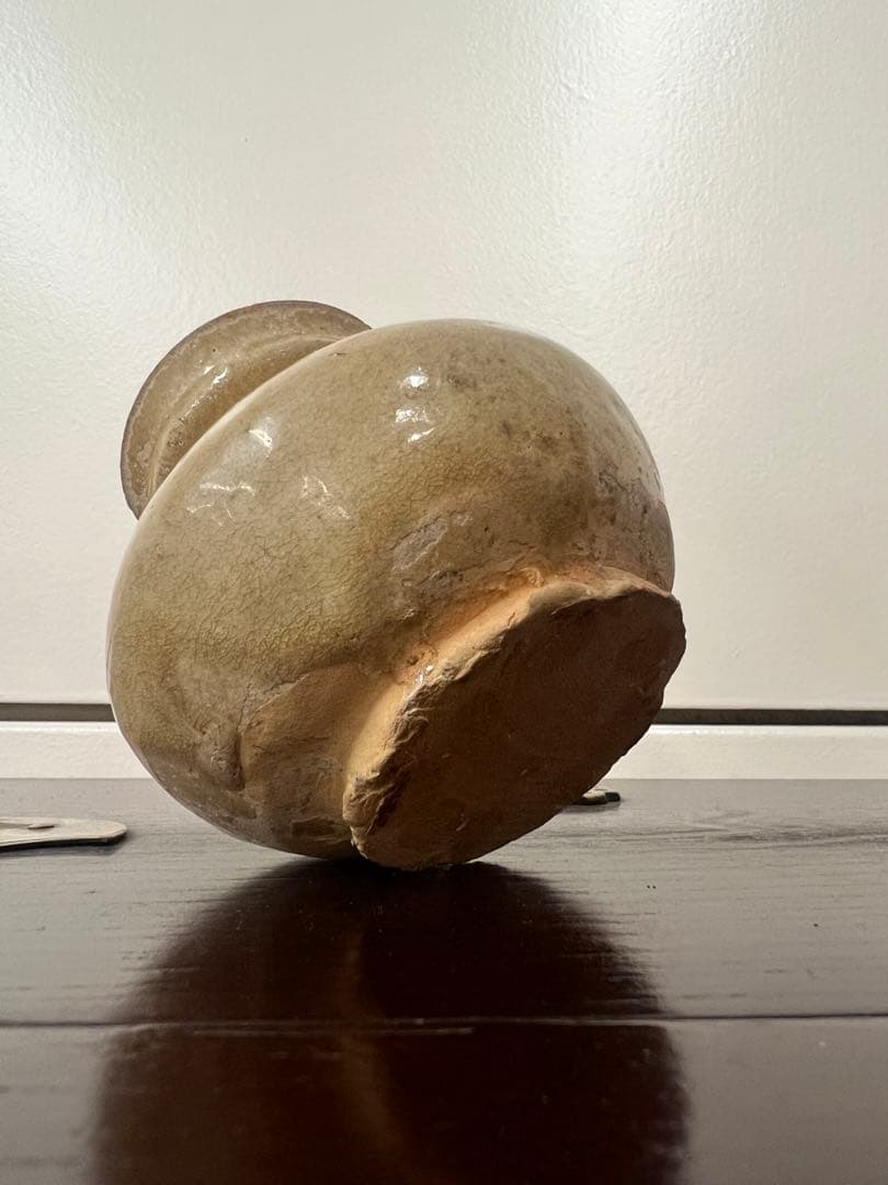 中国・隋朝~唐朝灰釉石榴尊双系壶唐物古美術品江戸アンティーク骨董コレクション青磁