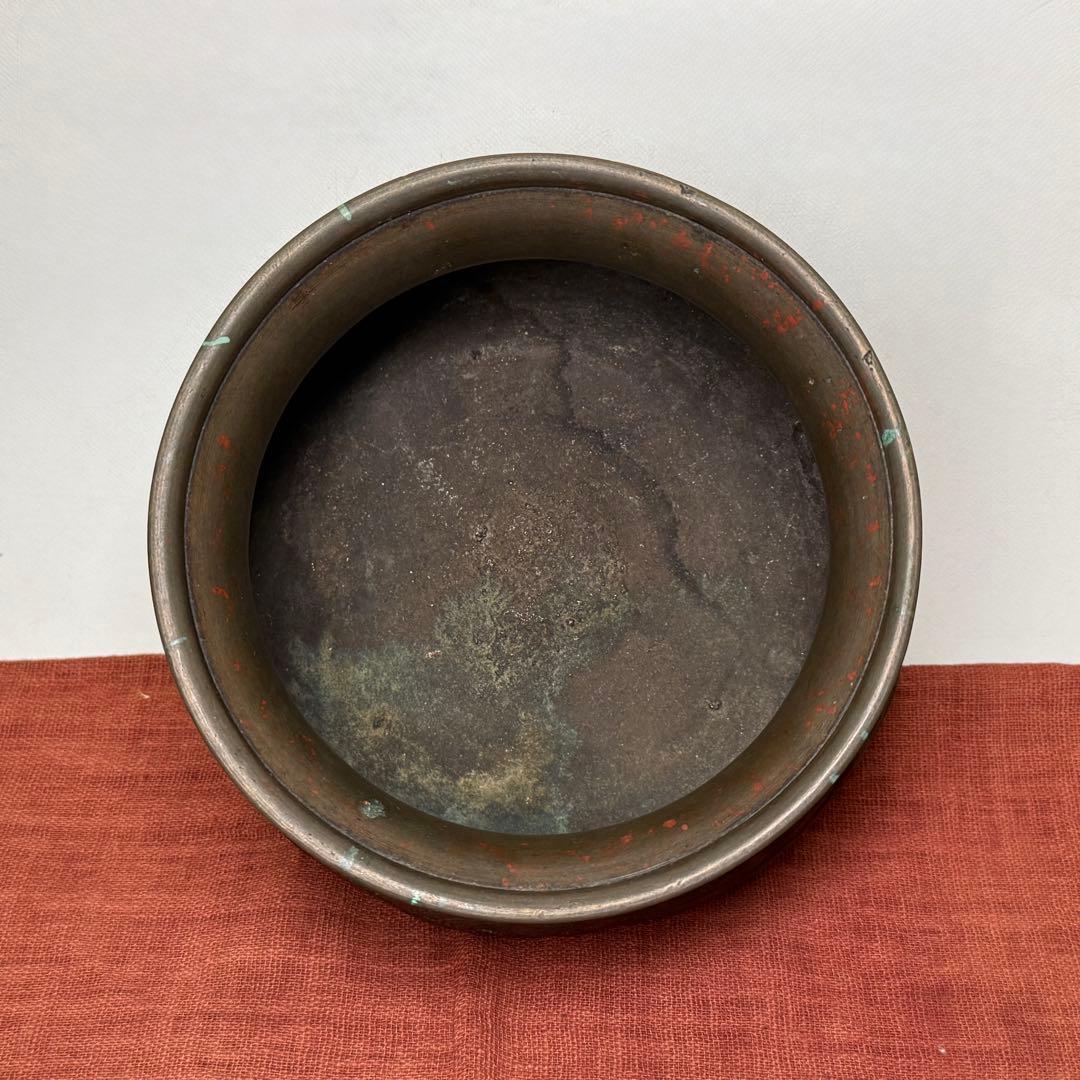 時代 煎茶道具 古銅 建水 大明宣徳年製 こぼし 茶道具