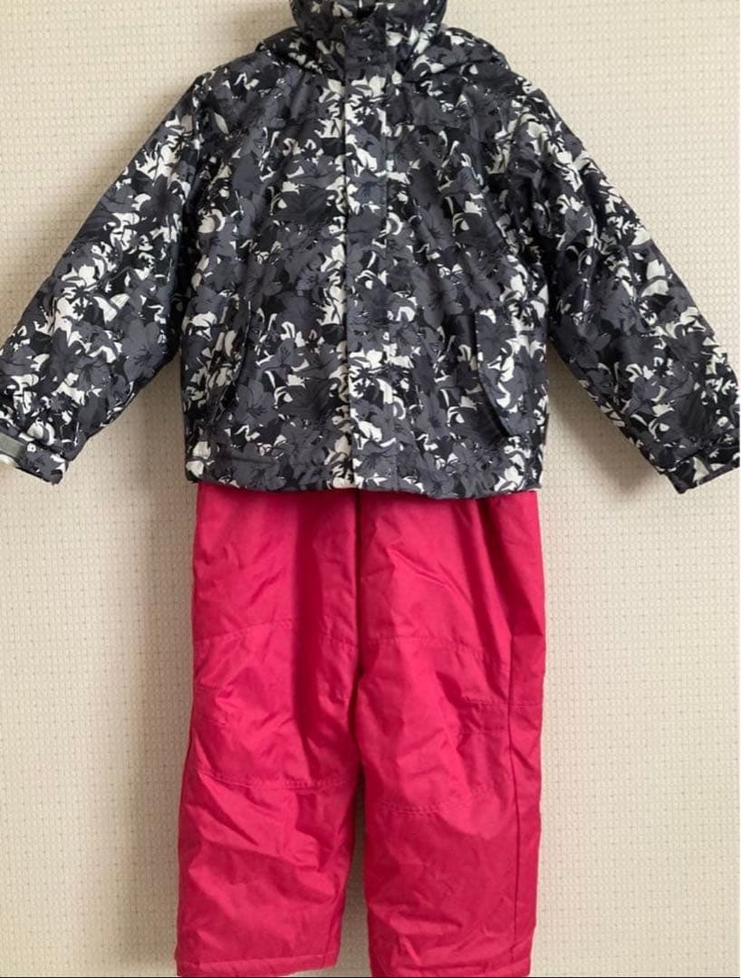 【美品/新品】キッズ130 スキースノボウェア&ゴーグルグローブ2set双子年子