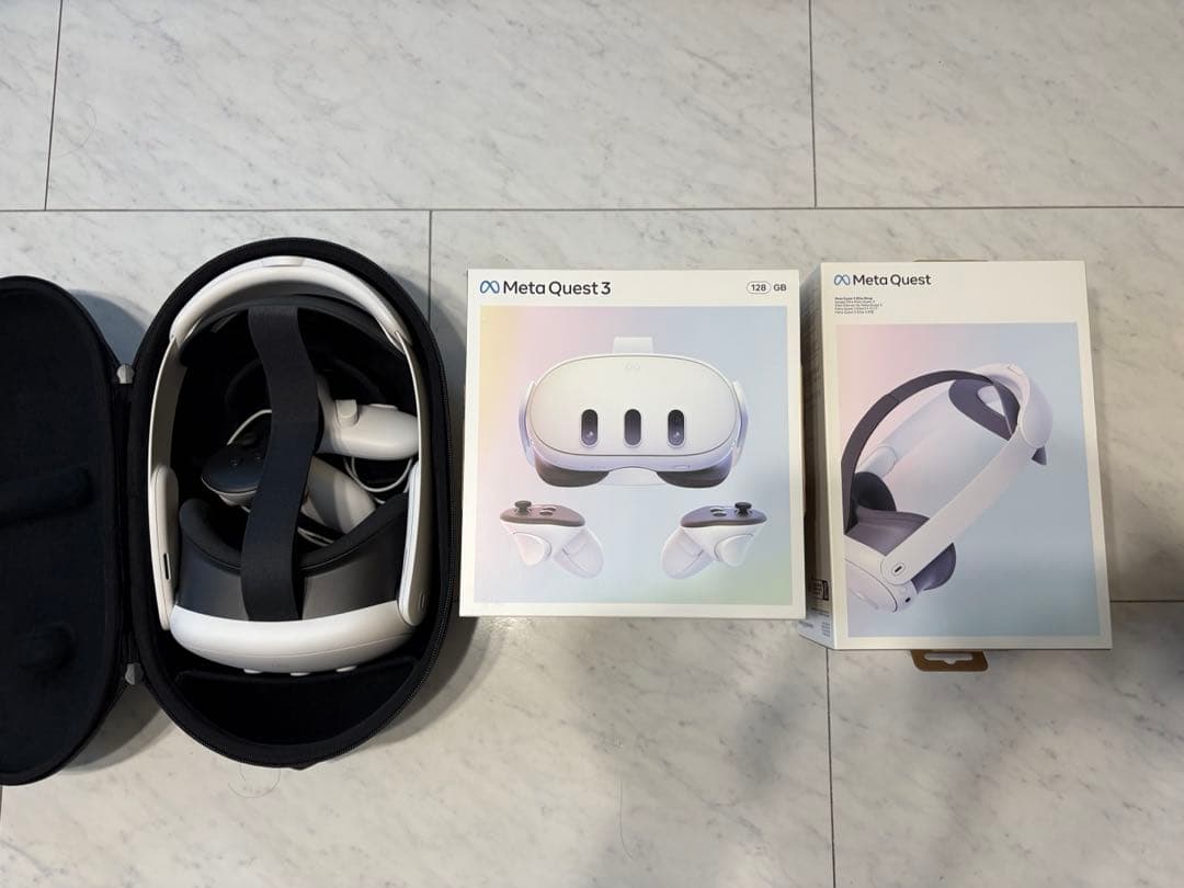  Quest 3 128GB 純正ストラップ、ケースつき