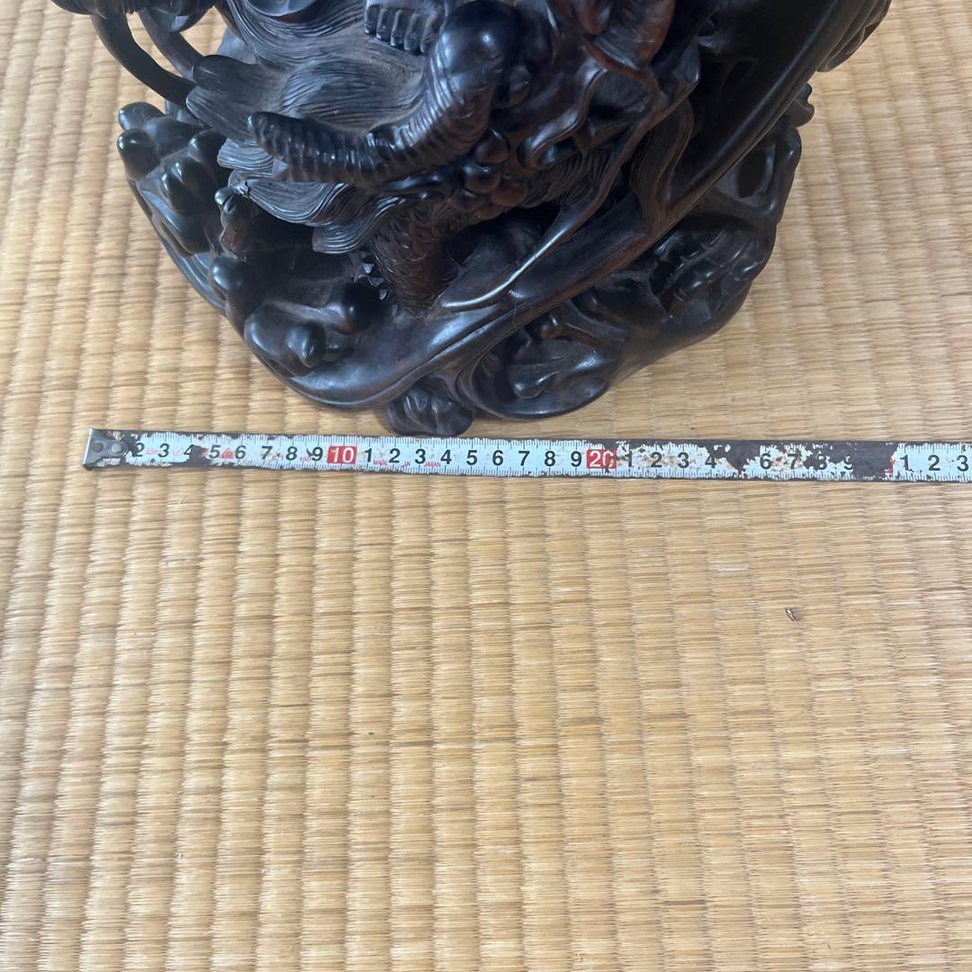 【お値下げ】木彫　観音菩薩　木製　龍　彫刻　仏像　天女　置物　オブジェ