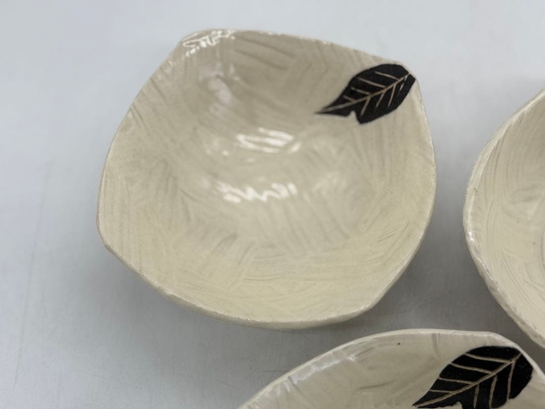 坂田甚内作　白釉角鉢3点　名人作　送料込み250605