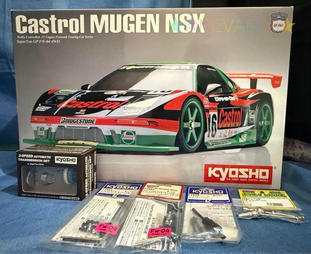 未組立て★京商◆Castrol MUGEN NSX RCエンジンカー ＆OP付き