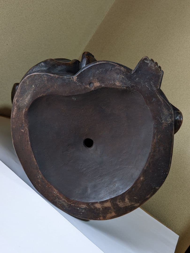 ⭐江戸時代 古備瀬焼 布袋立像 遺品少数 伊部 型物 時代物 縁起置物飾り骨董品