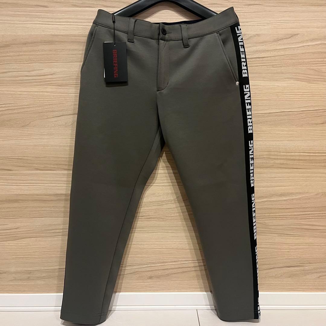 新品★34,100円 ブリーフィング 秋冬サイドロゴラインパンツ オリーヴ M