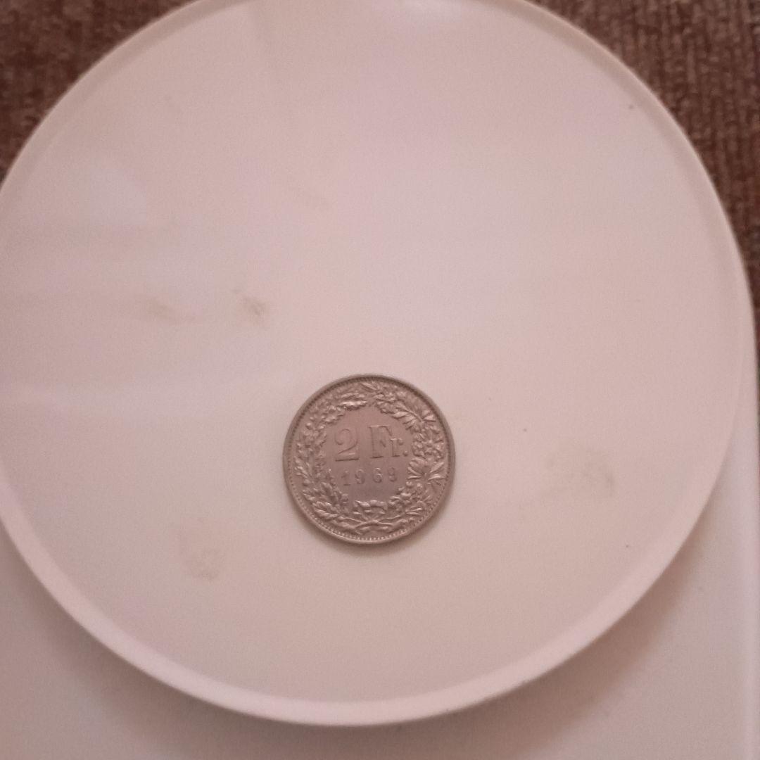 スイス1969年 2フラン硬貨 9g