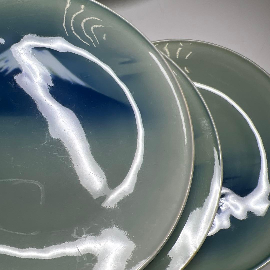 明治時代　深川製　富士図中皿5枚　直径約17.5㎝　東Y7-1104☆2Fタカオ