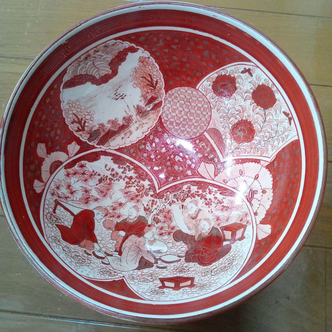 さらにお値下げしました！骨董　九谷　赤絵三つ鉢　正月