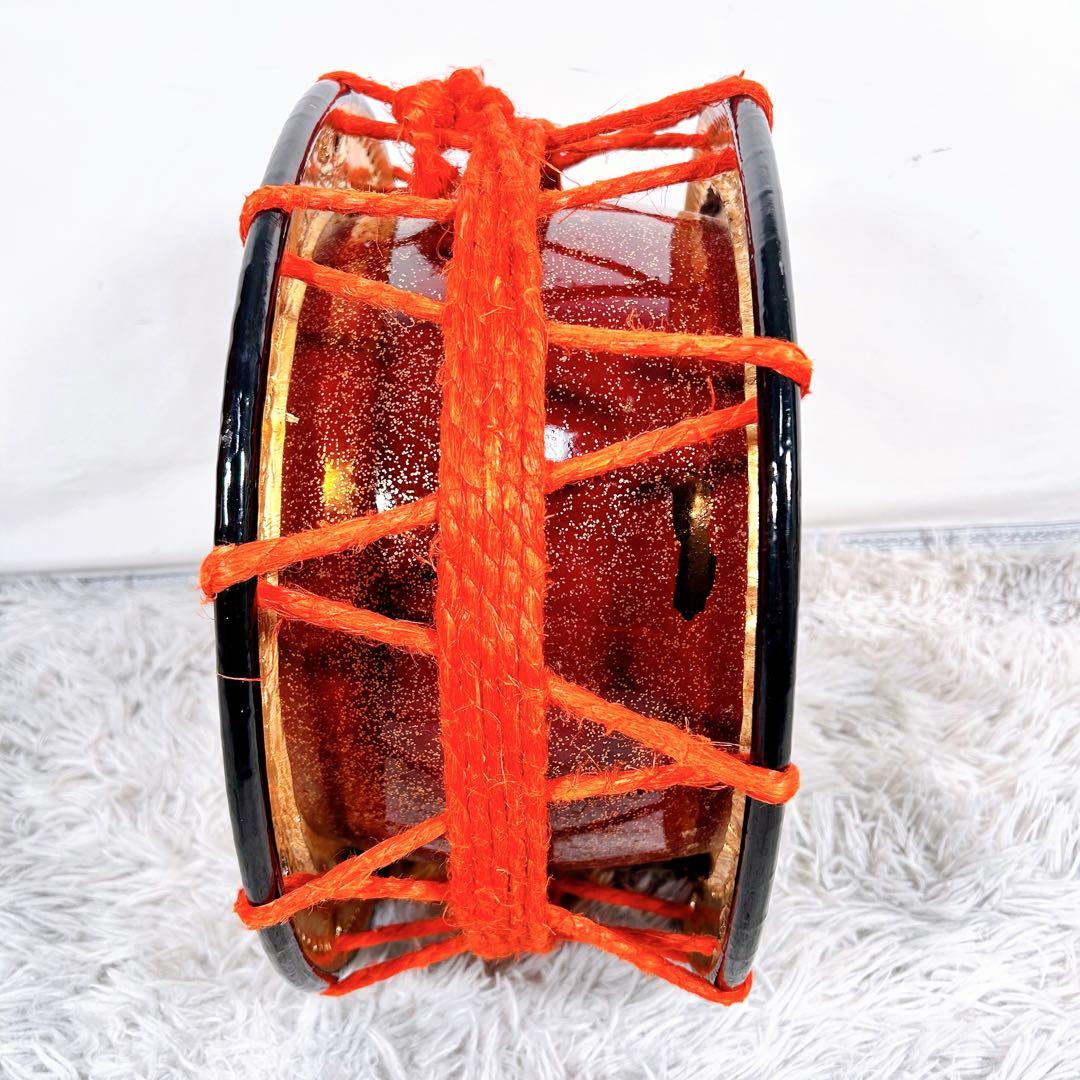 【希少】太鼓　締太鼓　和楽器　バチ　ケース　和太鼓　4点セット ①