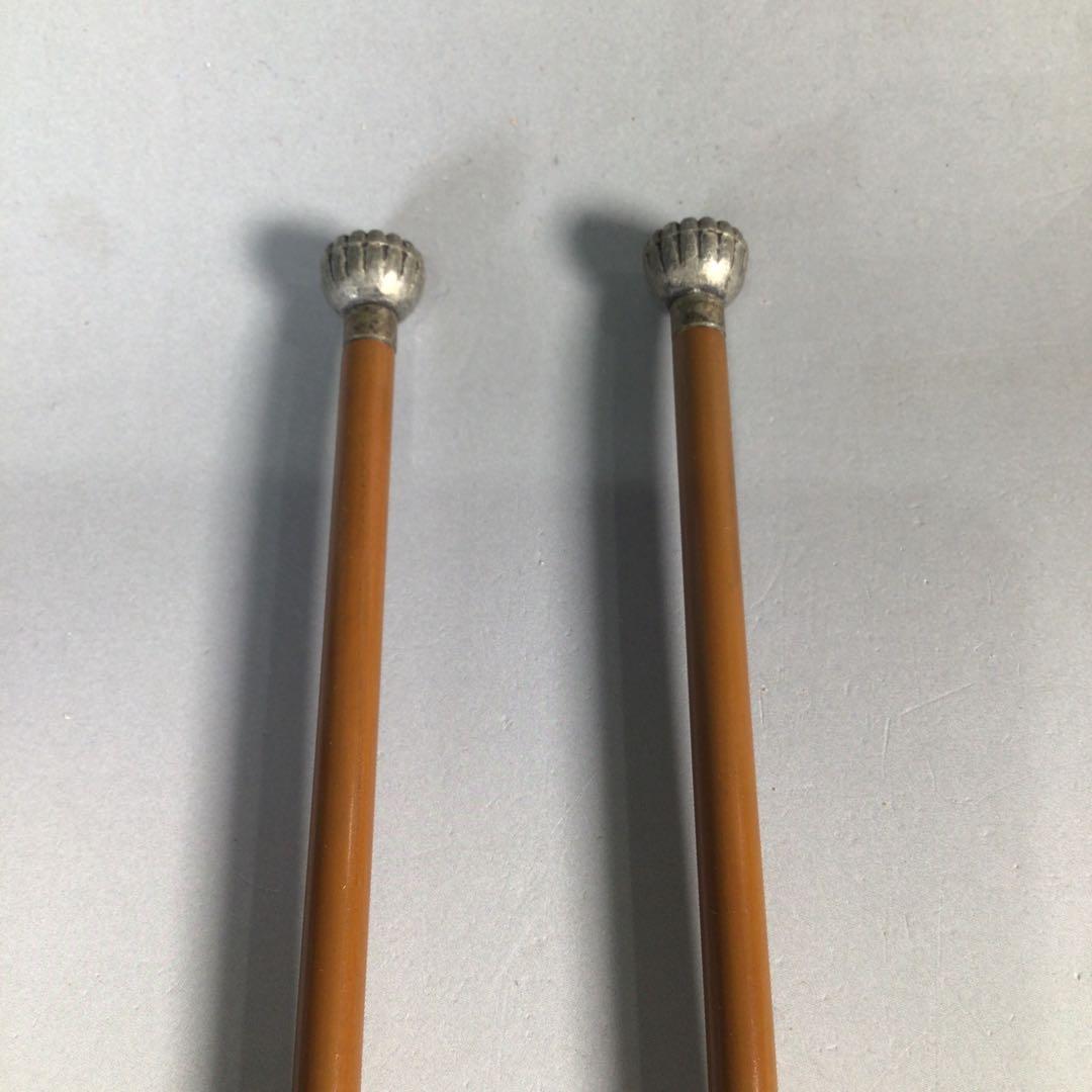 Ｎ４５５　火箸　『木村清斎造』『鵬雲斎好』『笹頭』『飾火箸』　共箱　茶道具