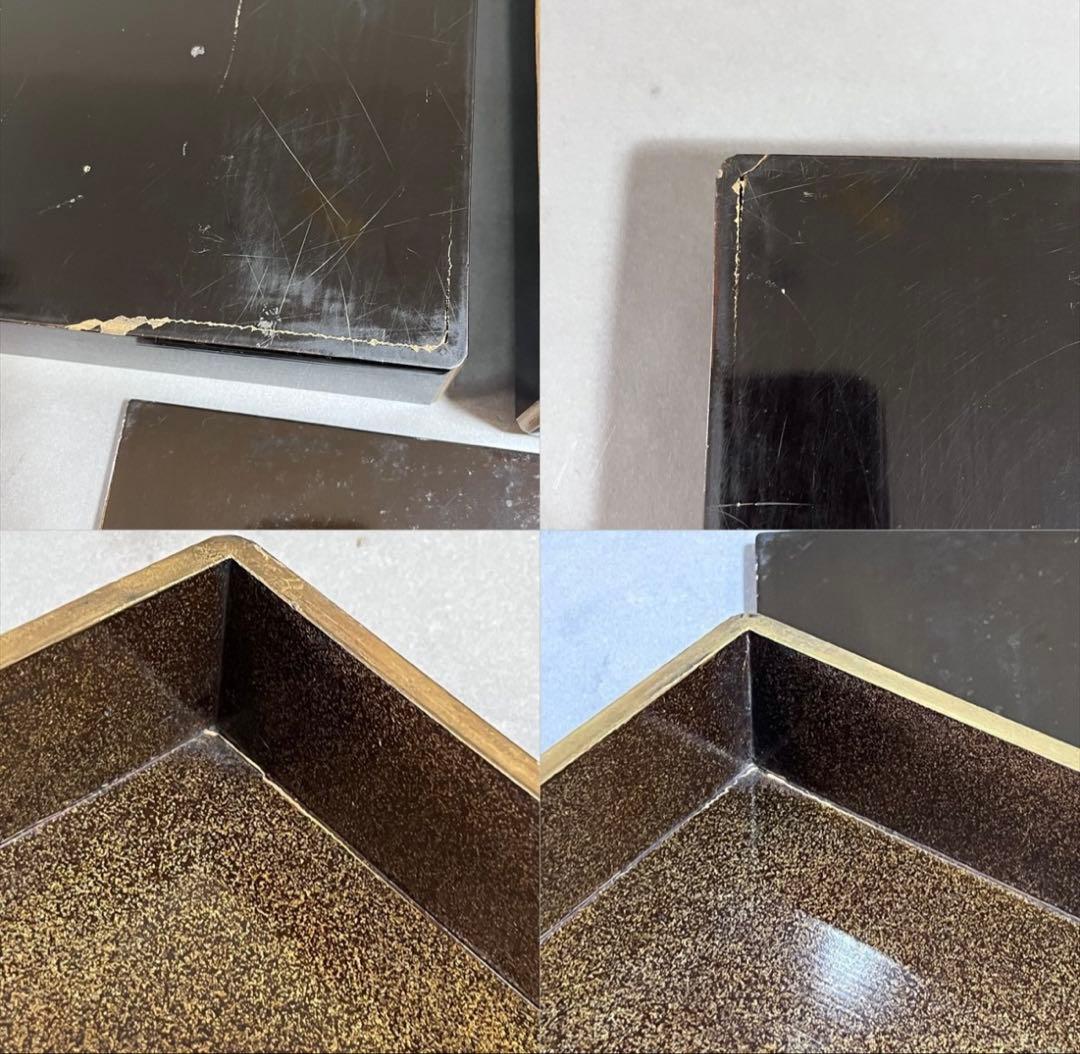 【時代物】金彩細密花蒔絵 硯箱 内梨地 木胎漆器 骨董 共箱付