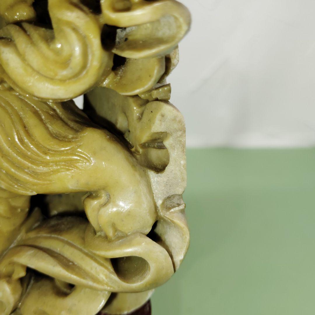 中国美術? 石彫刻 獅子 狛犬 置物 オブジェ インテリア