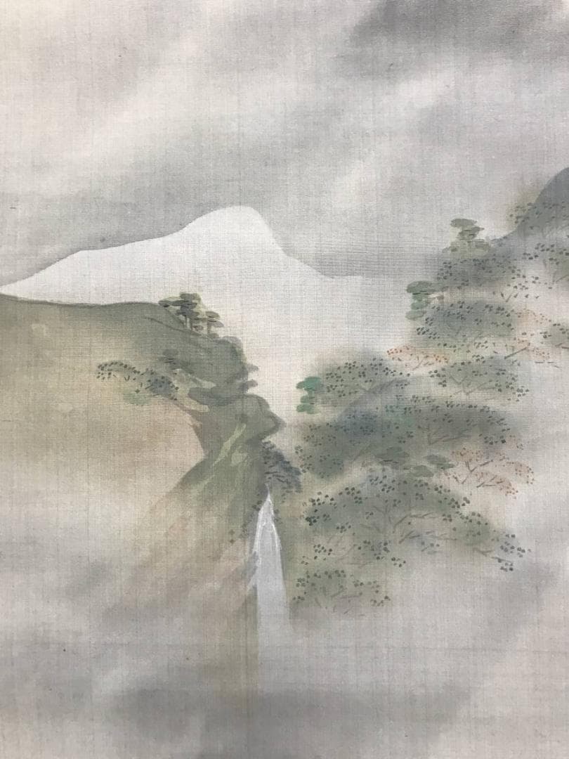 【真作】渡辺広輝/山水農村風景図/山水図/正月図/掛軸/名家伝来/AC-681