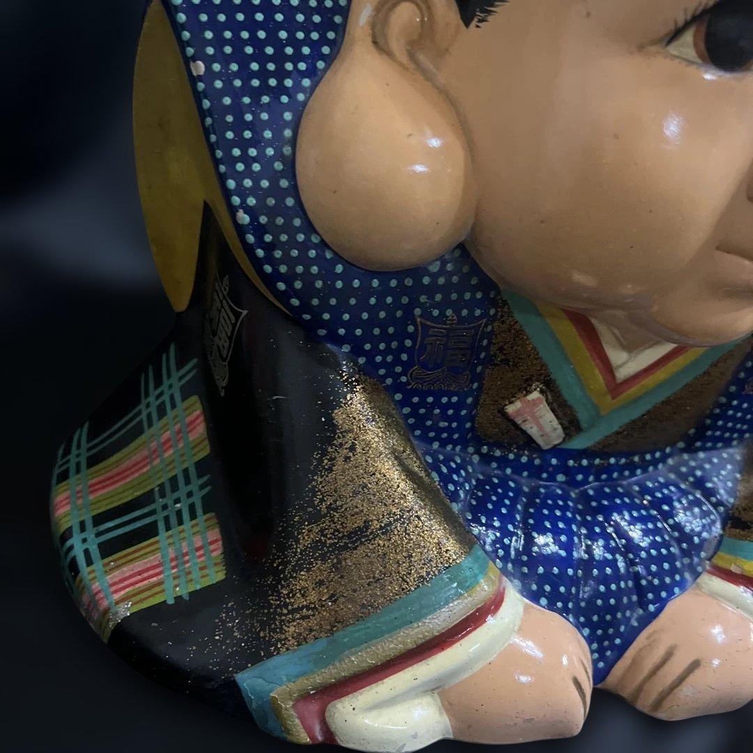 福助　縁起物　陶器　置物　オブジェ　　　昭和レトロ　当時物