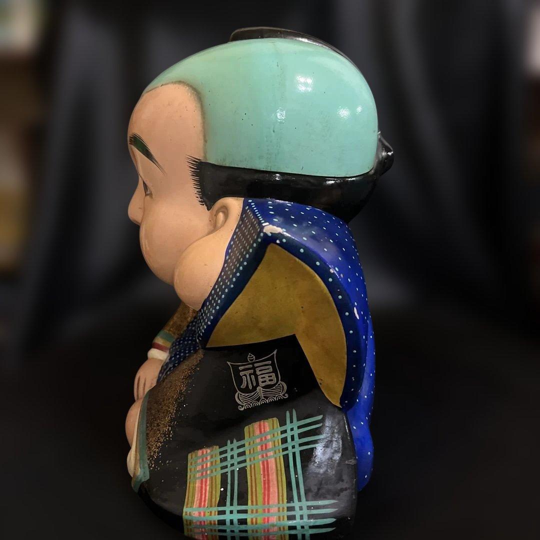 福助　縁起物　陶器　置物　オブジェ　　　昭和レトロ　当時物