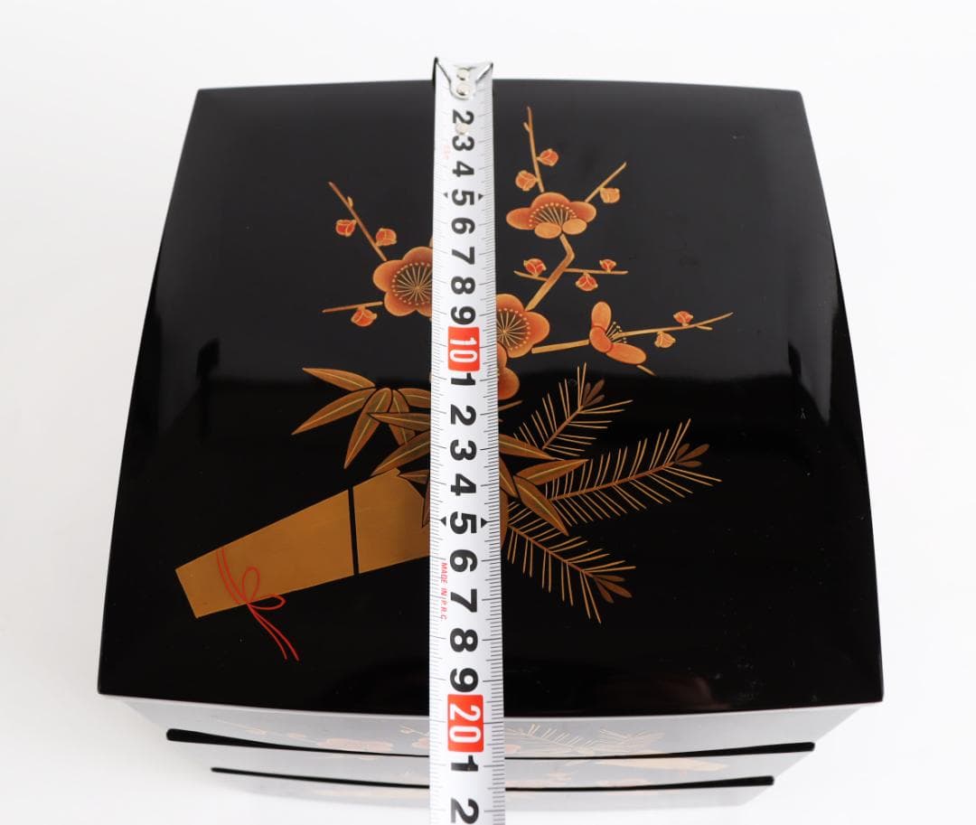 輪島塗 三段重 重箱 松竹梅 蒔絵 共箱