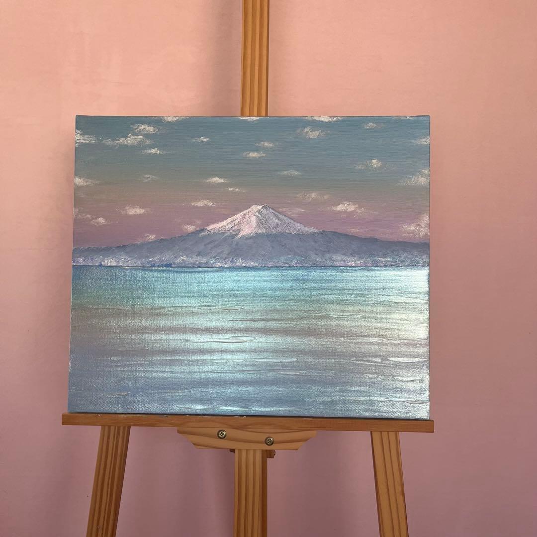 富士山　富士山の絵画 mt.fuji 風景画 ホログラム パール アート 絵