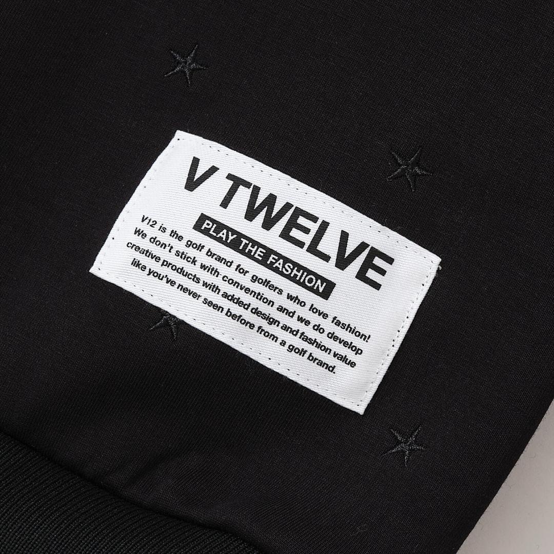 V12 Lサイズ 新品 黒フード付きトレーナー 星刺繍