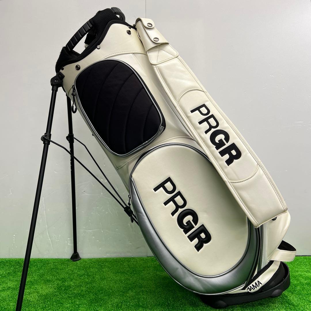 PRGR プロギア　ゴルフバッグ　キャディバッグ　9インチ　ホワイト　メンズ