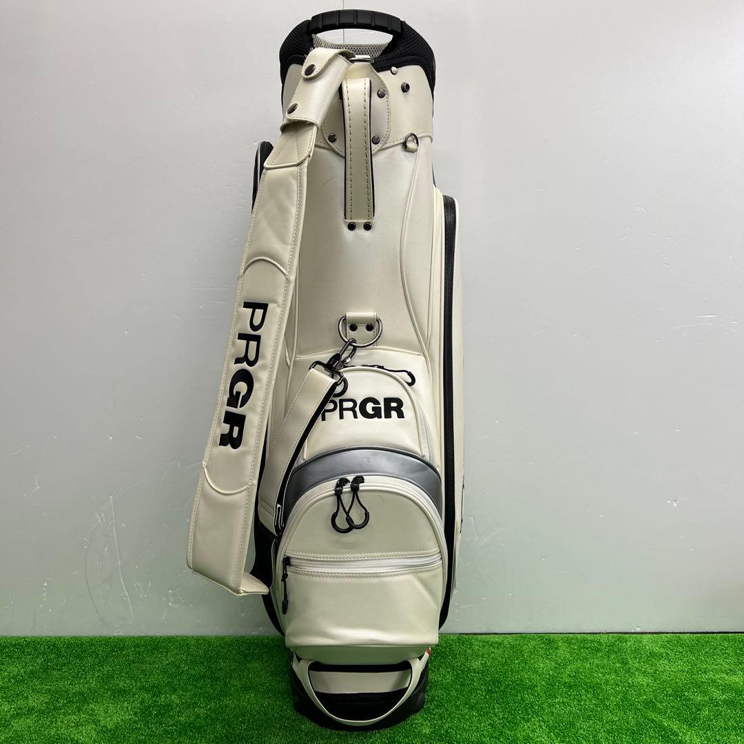 PRGR プロギア　ゴルフバッグ　キャディバッグ　9インチ　ホワイト　メンズ