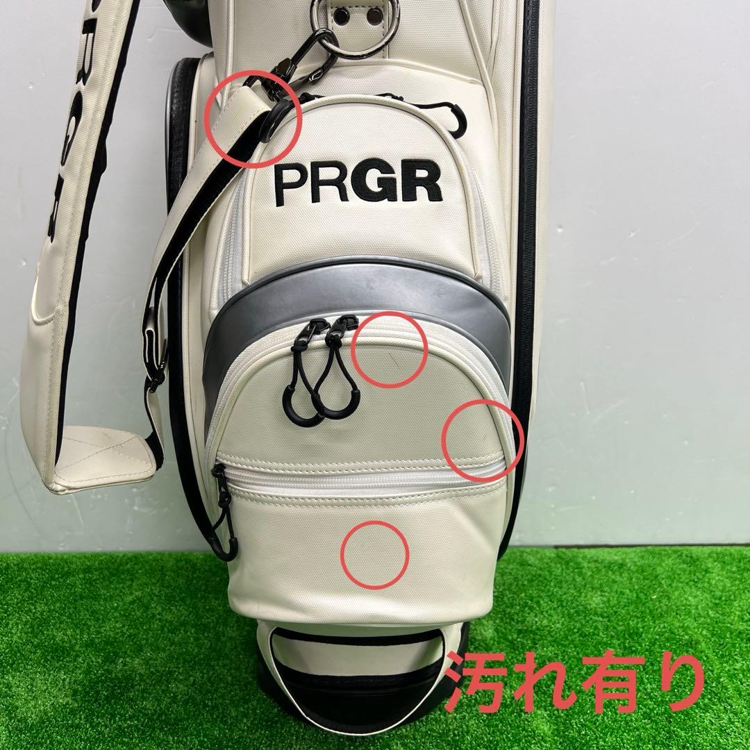 PRGR プロギア　ゴルフバッグ　キャディバッグ　9インチ　ホワイト　メンズ