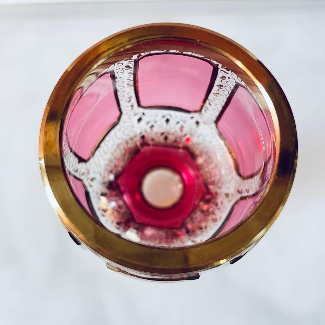 ボヘミアガラス エーゲルマン ロゼ アンティーク