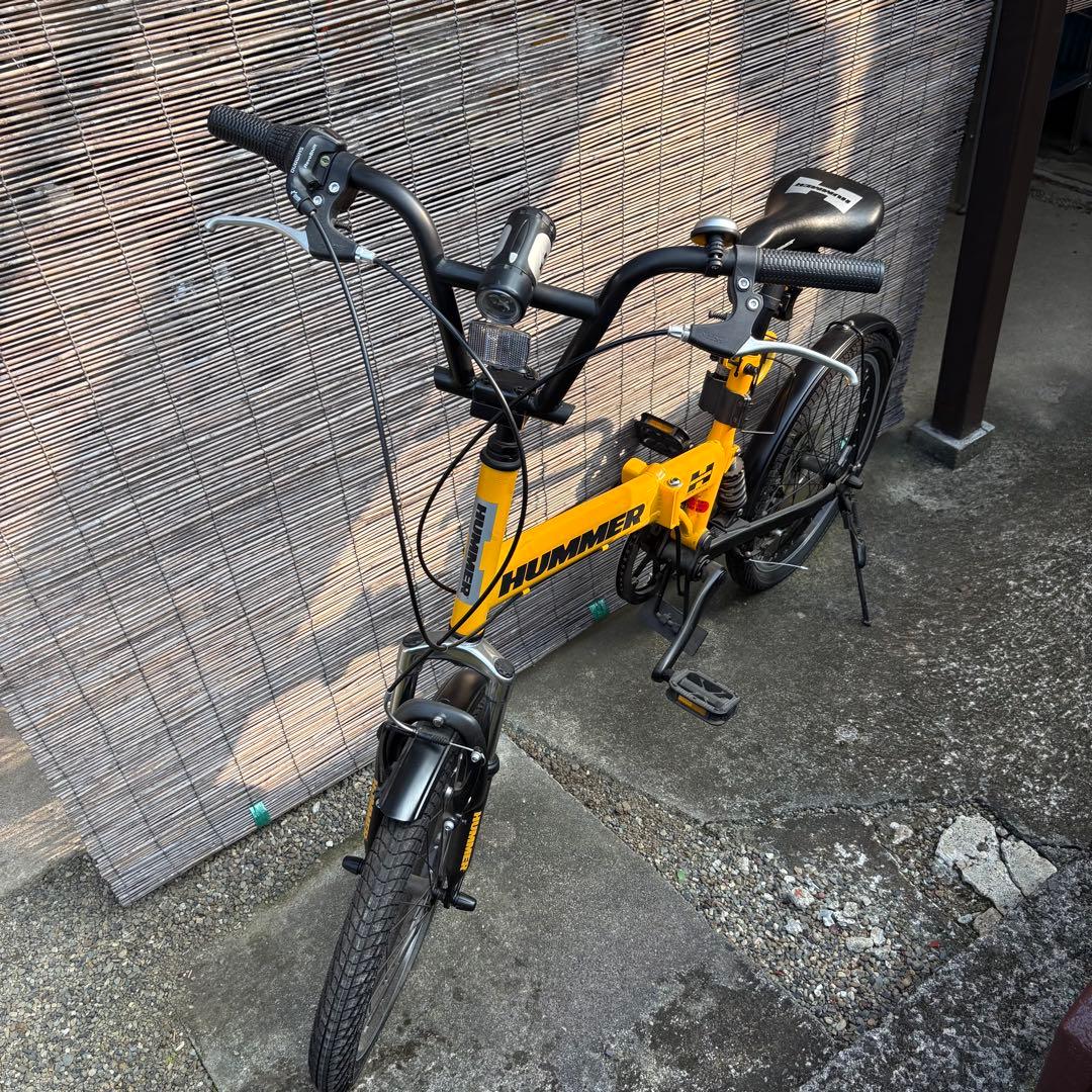 HUMMER 折りたたみ自転車 イエロー　カスタム　20インチ　引取り限定