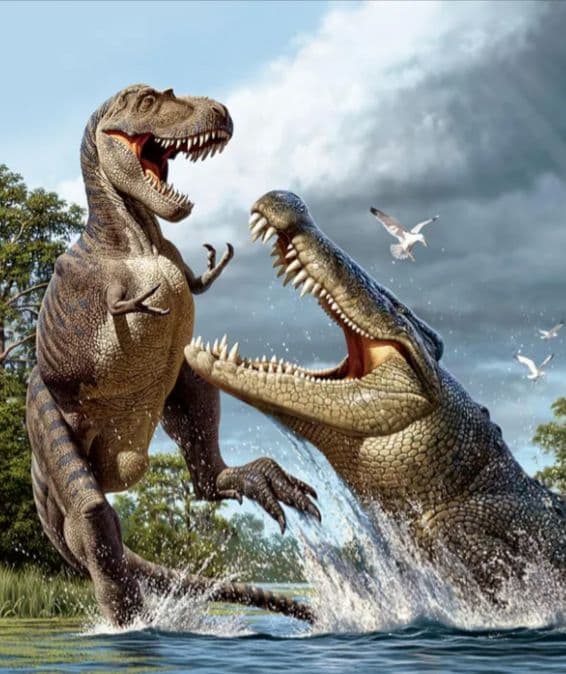 白亜紀　大型ワニ形類　エロスクス　極美麗